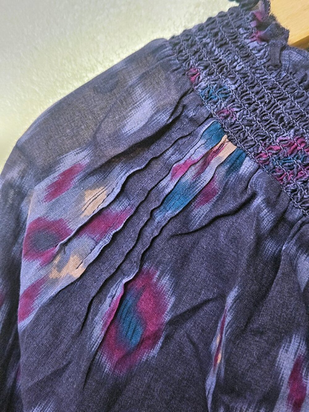 LUCKY BRAND cotton ikat print summer top L - Picture 3 of 6
